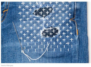Visible Mending with Sashiko